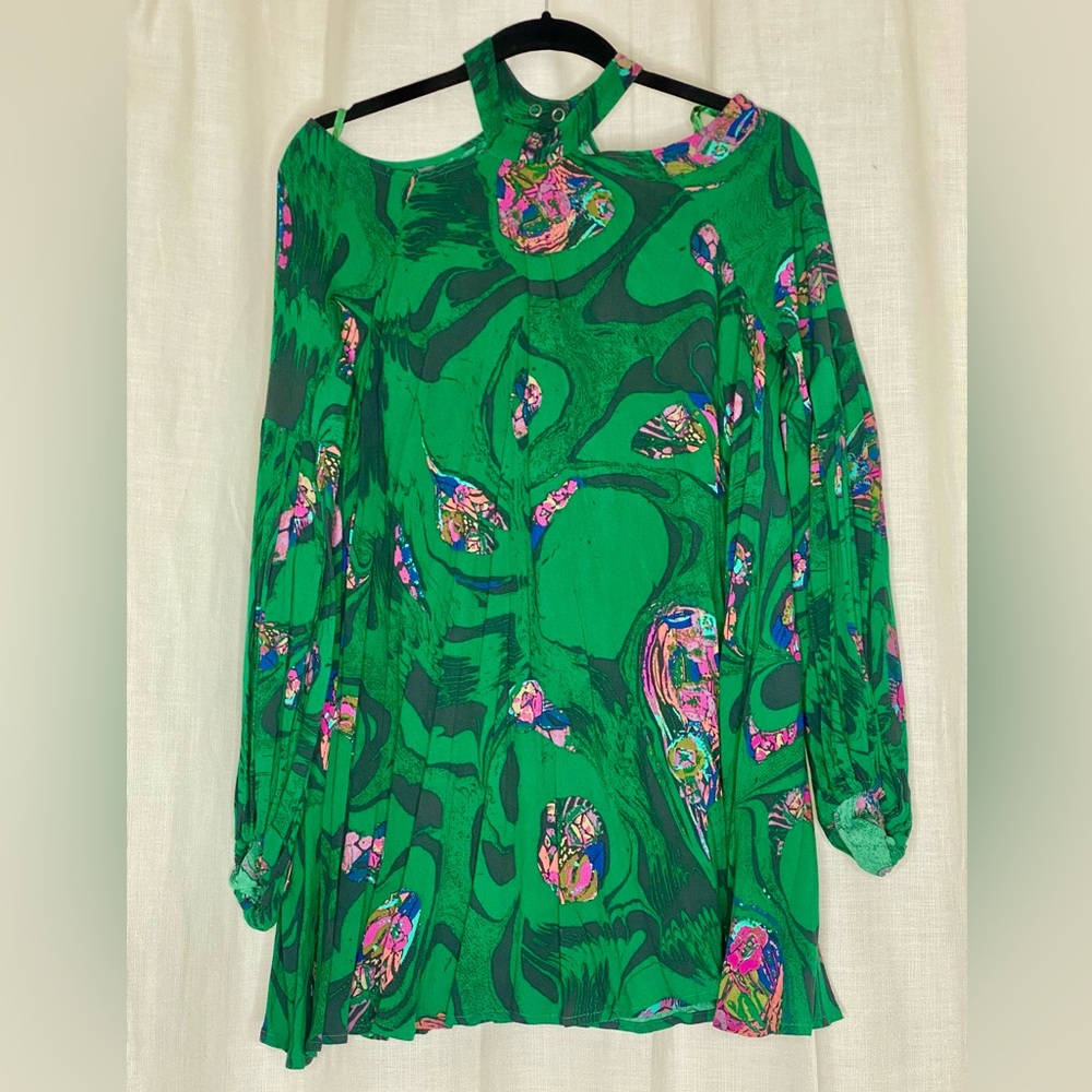 Free People Green Long Sleeve Dress